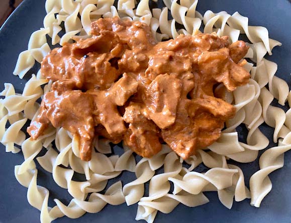 Chicken Paprikash with Egg Noodles