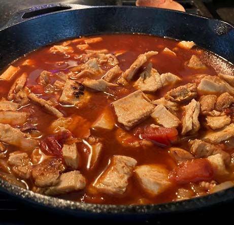 Cooking Chicken Paprikash